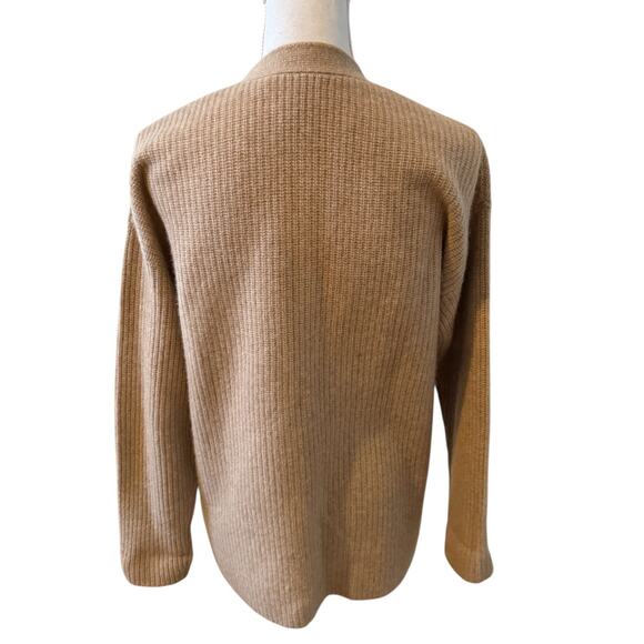 Rachel Zoe 2 Ply Ribbed Knit Cashmere Cardigan Sweater Oatmeal S - Picture 5 of 7